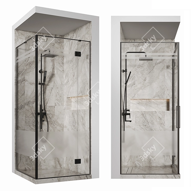 Luxury Spa Shower Cabin 3D model image 5