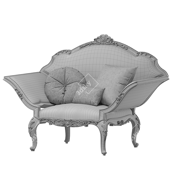 Luxury Italian Armchair 733 by Andrea Fanfani 3D model image 4