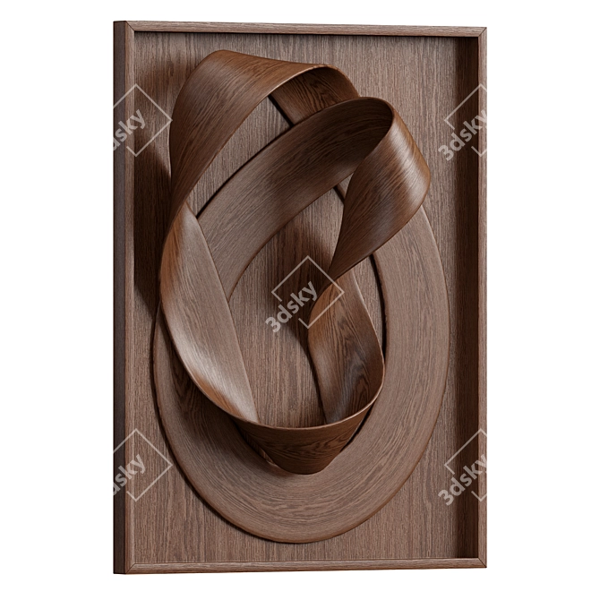 Wooden Wall Art Decor Piece 3D model image 2