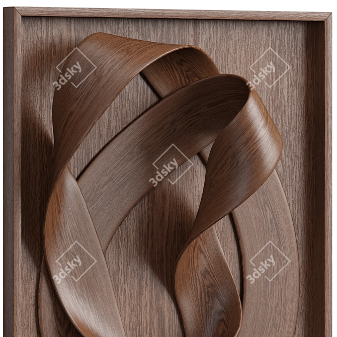 Wooden Wall Art Decor Piece 3D model image 4