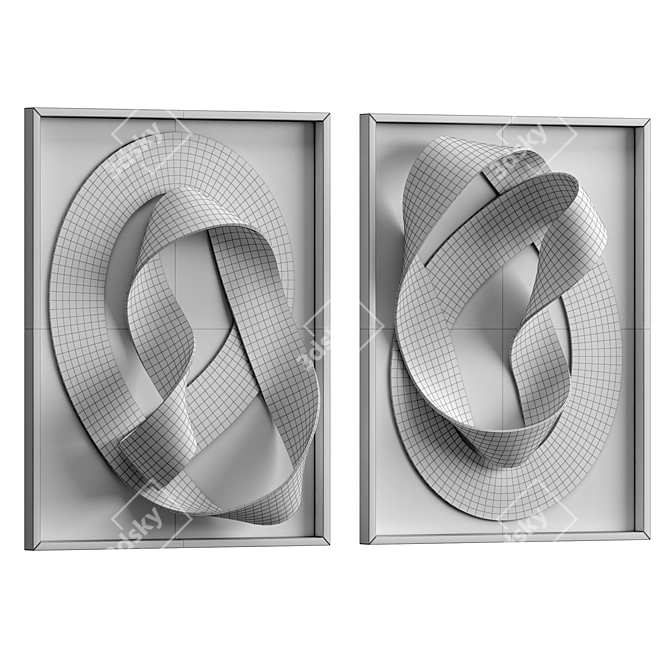 Wooden Wall Art Decor Piece 3D model image 6