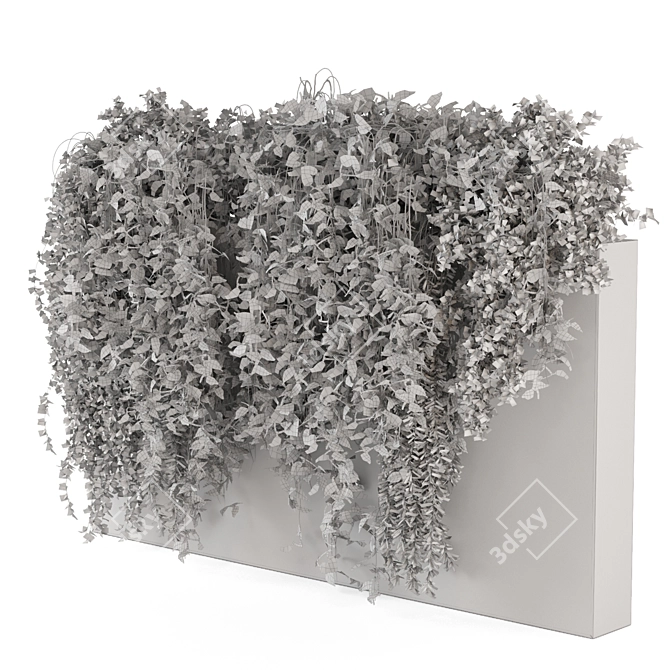 Concrete Wall Hanging Plant Set 3D model image 5