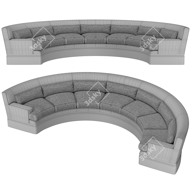 Luxurious Baker Yves U Sofa 3D model image 4