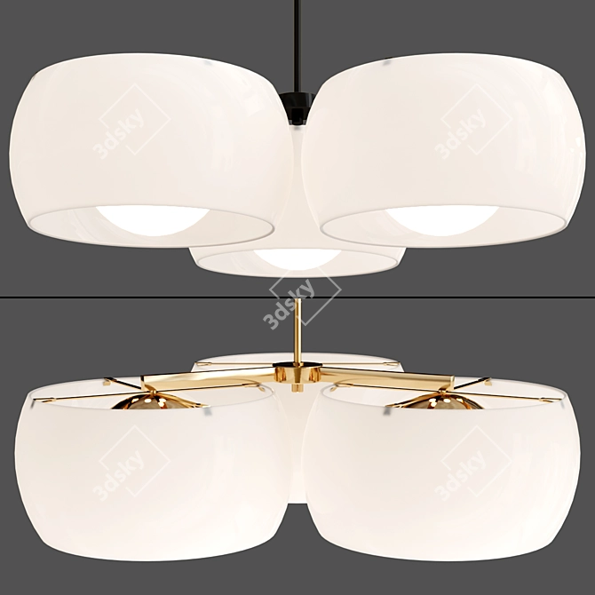 Vico Magistretti Triclinio Chandelier Silver 3D model image 2