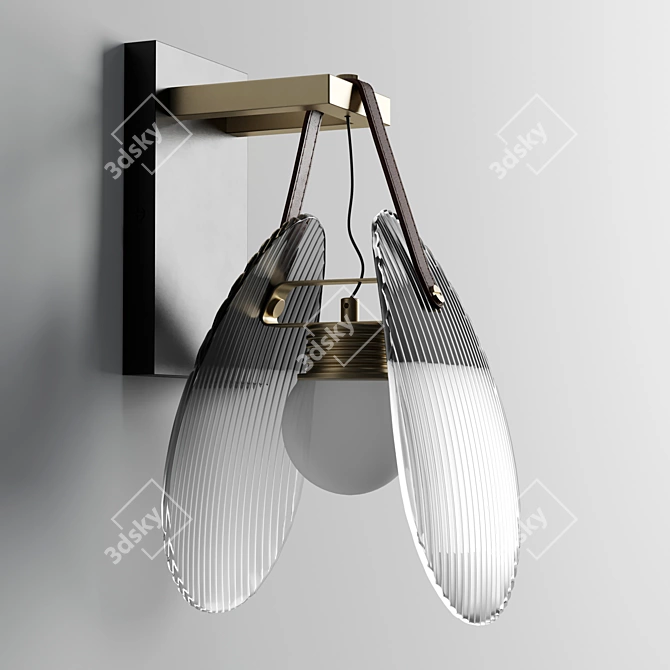 Sleek Conch Wall Light 3D model image 3