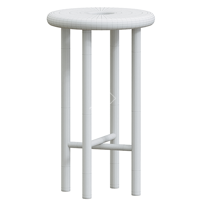 Handcrafted Walnut Bar Stool 3D model image 4