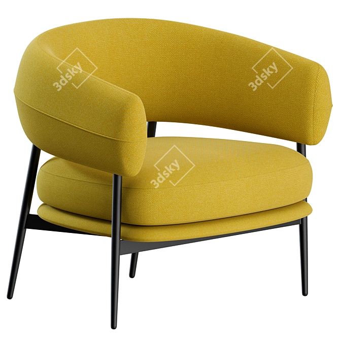 Contemporary Nena Armchair by Zanotta 3D model image 2