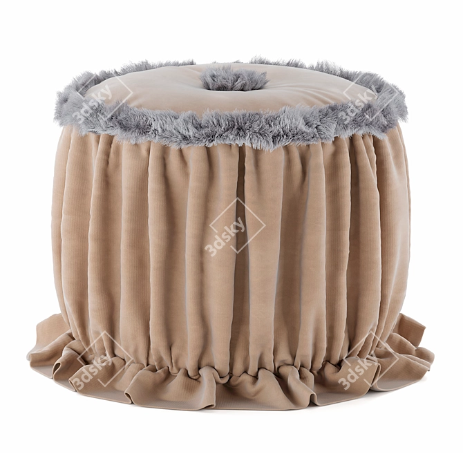 Emozioni Collection Fur Pouf 3D model image 1