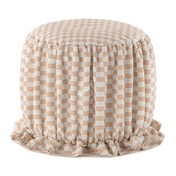 Emozioni Collection Fur Pouf 3D model image 3