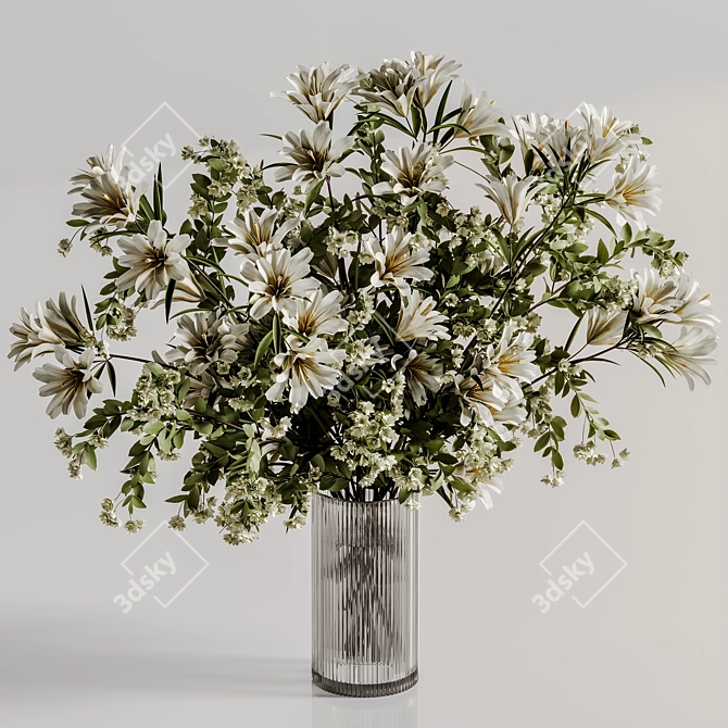 Elegant Vase with Plants 3D model image 6