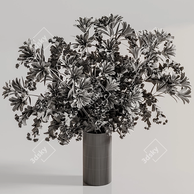 Elegant Vase with Plants 3D model image 7