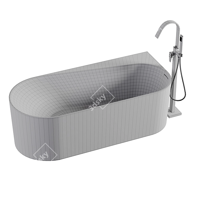 Modern Acrylic Bathtub ONDA CORNER 3D model image 4