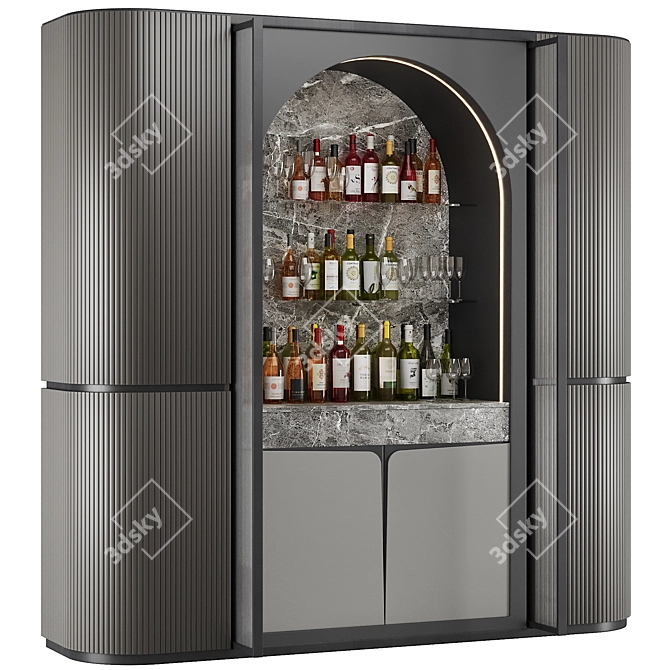 Modern Bar Cabinet Set4.clearRect 3D model image 2