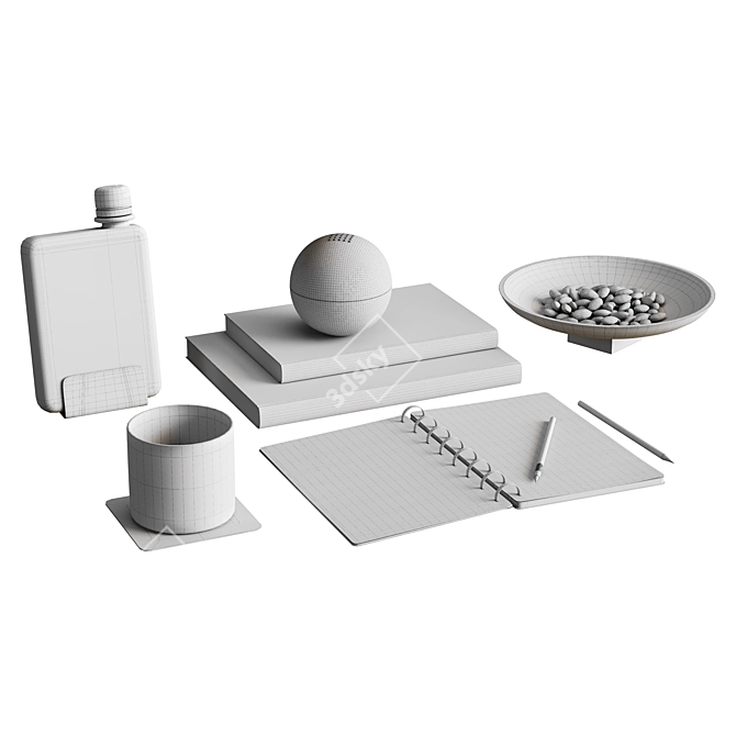 Deco Set with memobottle: A6 3D model image 7