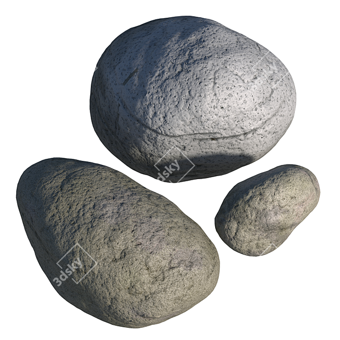 Dual Texture Stone Set 3D model image 2