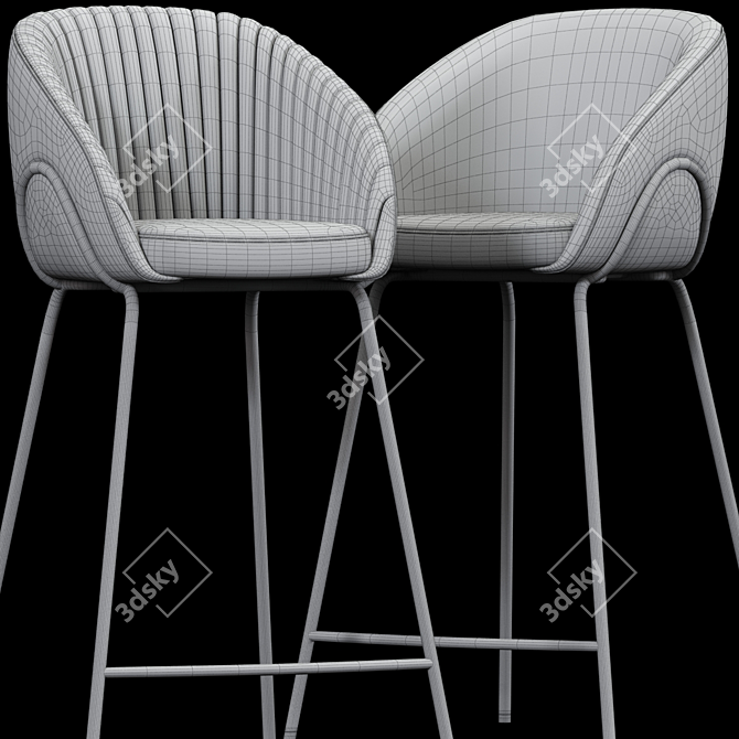 Stylish Bar Chair with VRay 3D model image 2