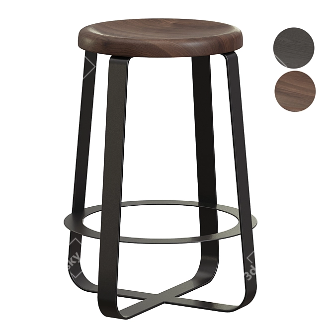 Modern Elegance Primi Counter Stool 3D model image 1