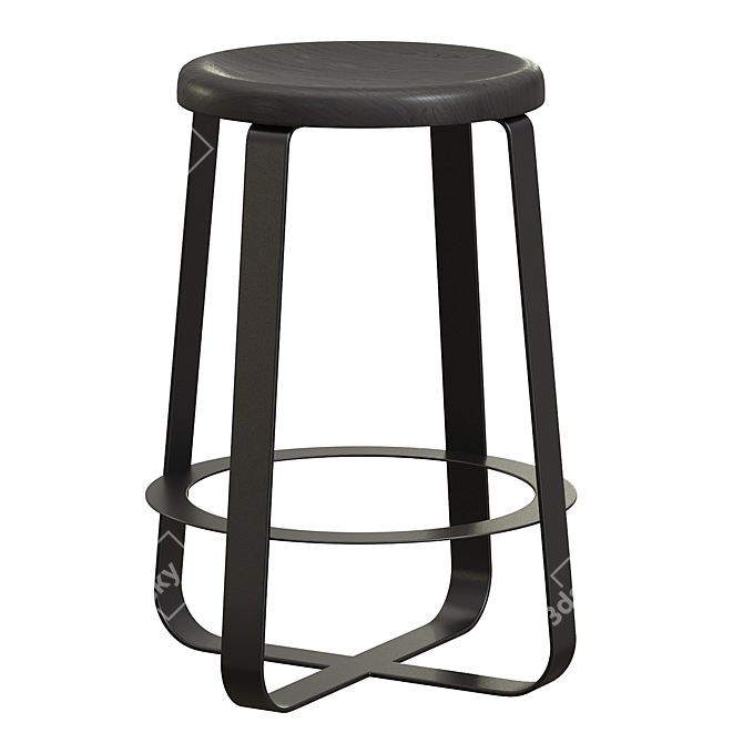 Modern Elegance Primi Counter Stool 3D model image 2