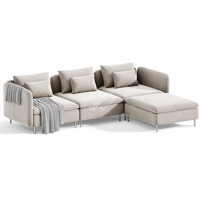 Modern IKEA Chaise Longue Sofa 3D model image 2