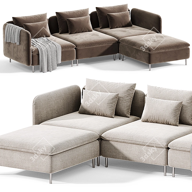 Modern IKEA Chaise Longue Sofa 3D model image 4