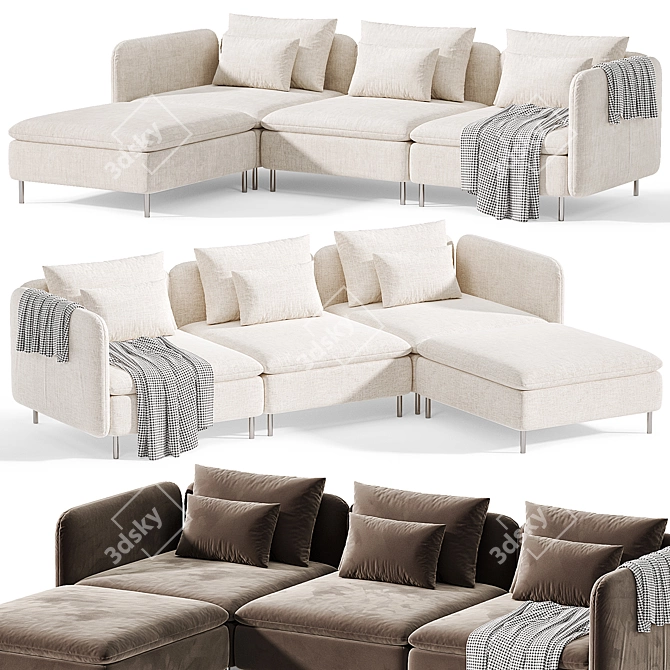 Modern IKEA Chaise Longue Sofa 3D model image 5