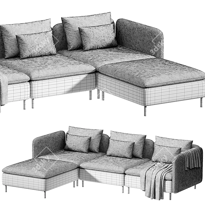 Modern IKEA Chaise Longue Sofa 3D model image 7