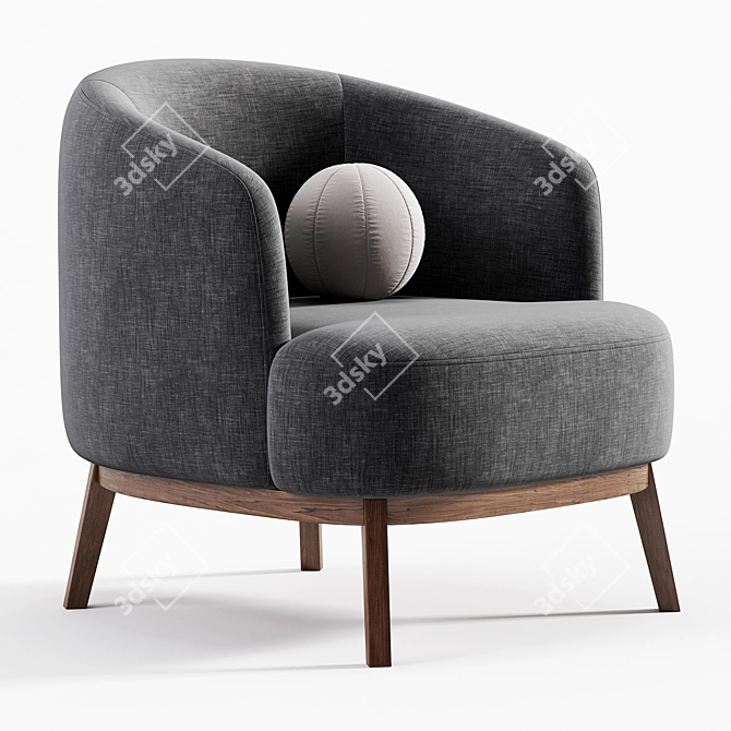 Sleek MEGAN Armchair Design 3D model image 1