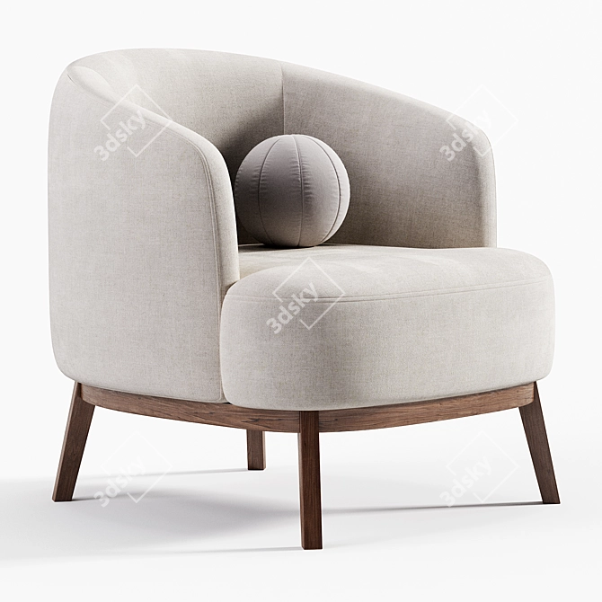 Sleek MEGAN Armchair Design 3D model image 2