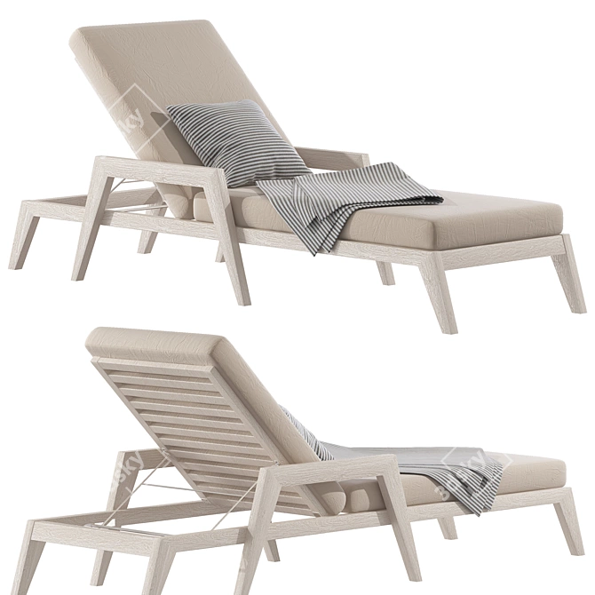 Modern Outdoor Chaise with Sleek Design 3D model image 1