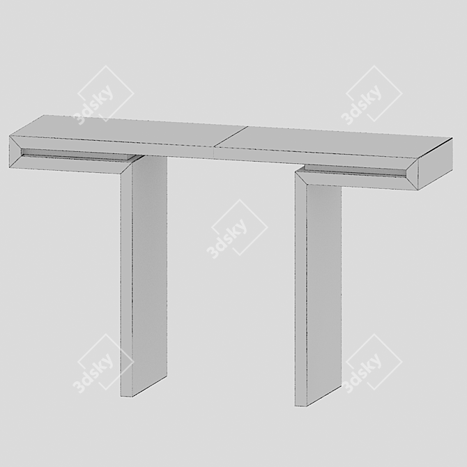 Modern Console Table in White 3D model image 3