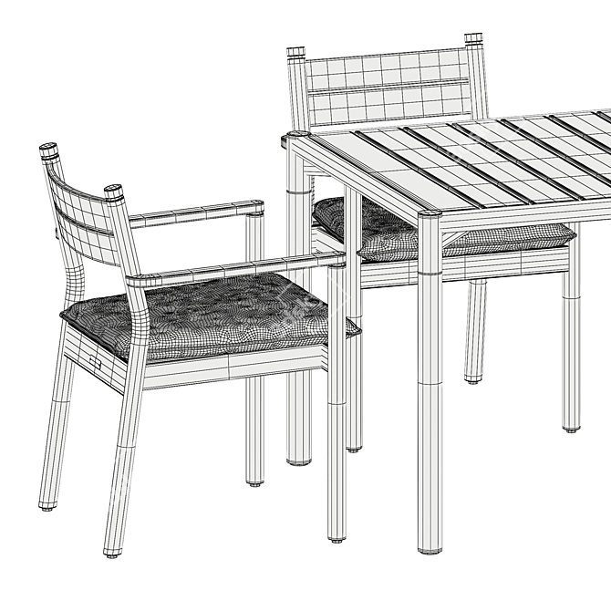  Modern Outdoor Dining Set 3D model image 5