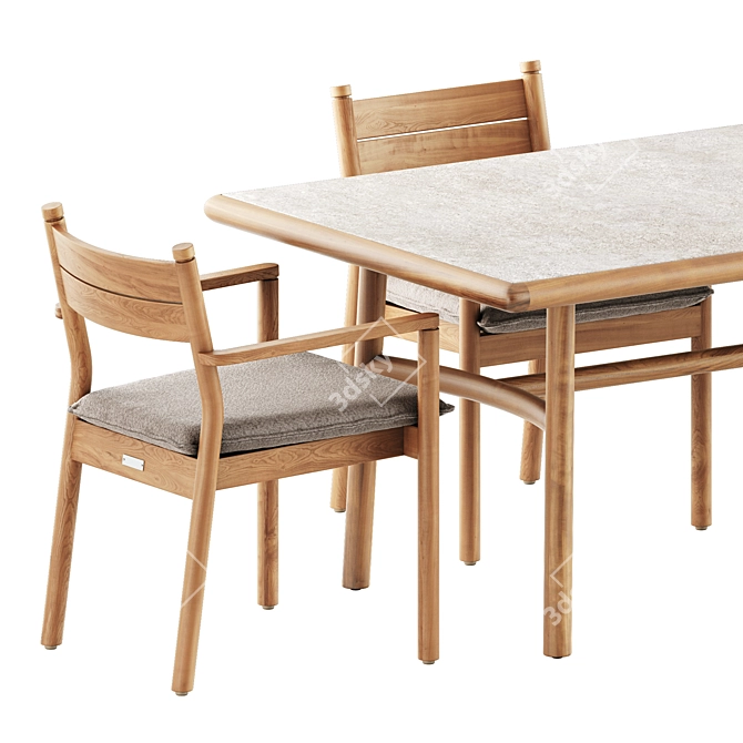  Apache Chair & Ukiyo Dining Table Set 3D model image 2