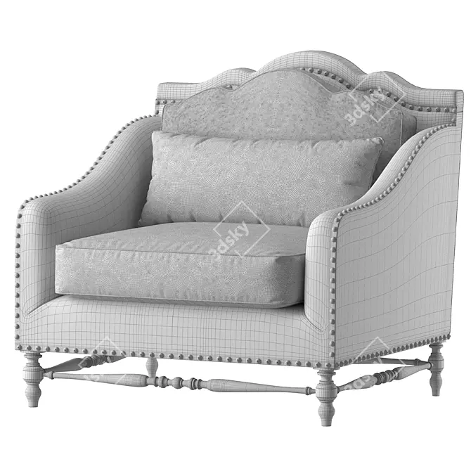 Modern Blackwood Americano Armchair 3D model image 2