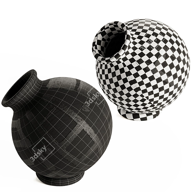 Textured Beccia Vase Set 3D model image 4
