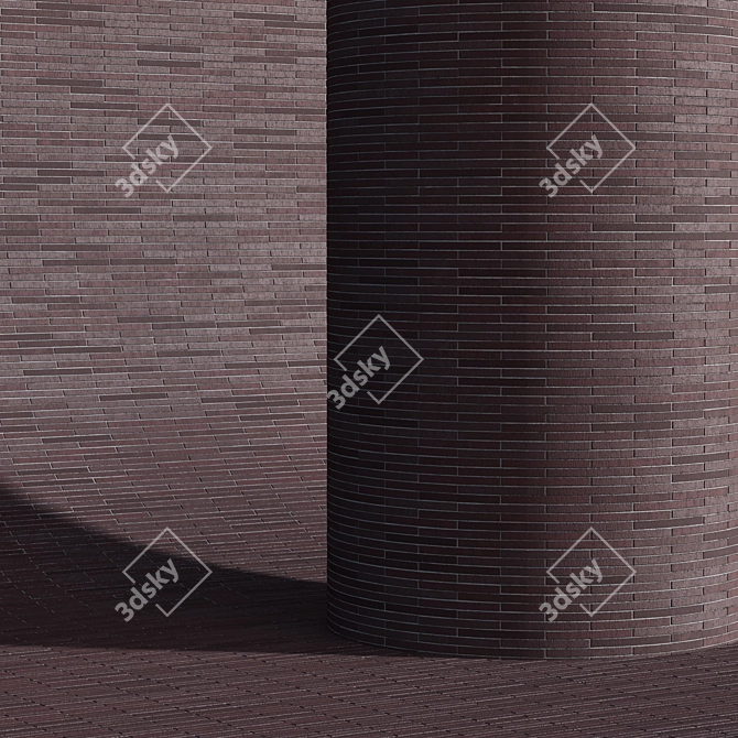 Modern Red Clinker Brick 003 3D model image 3