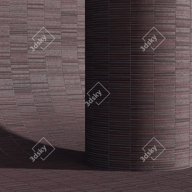 Modern Red Clinker Brick 003 3D model image 4