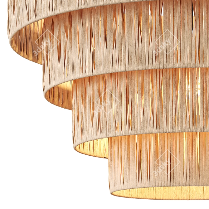 Rattan Palm Pendant Light Elegance 3D model image 2