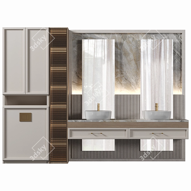 Modern Wood Hallway Composition 3D model image 2