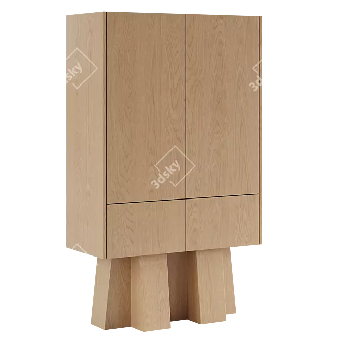 Modern Elegance Helle Cupboard 3D model image 1
