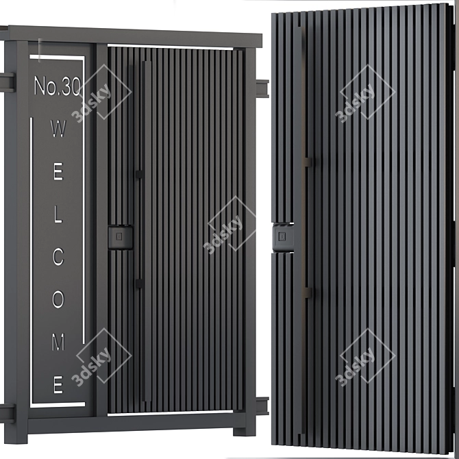 Modern Exterior Door Model 3D model image 1