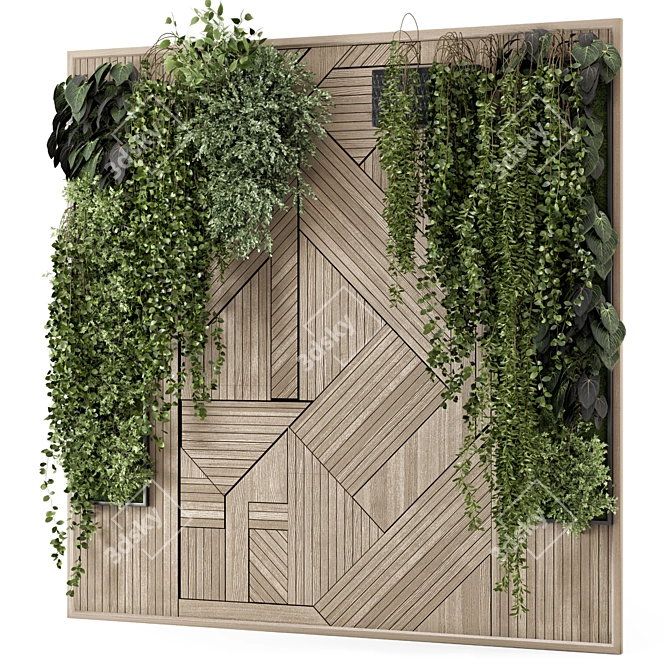 Stylish Indoor Vertical Garden Display 3D model image 2