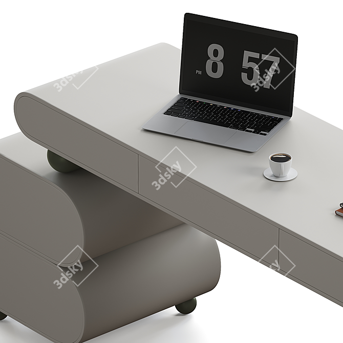 Modern Office Desk Set 2014 3D model image 3