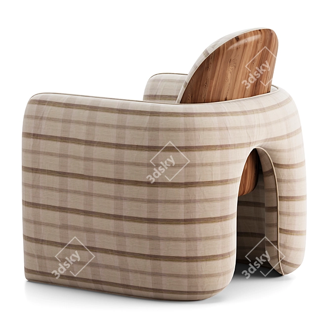 Elegant SADDLEBACK Chair Model 3D model image 2