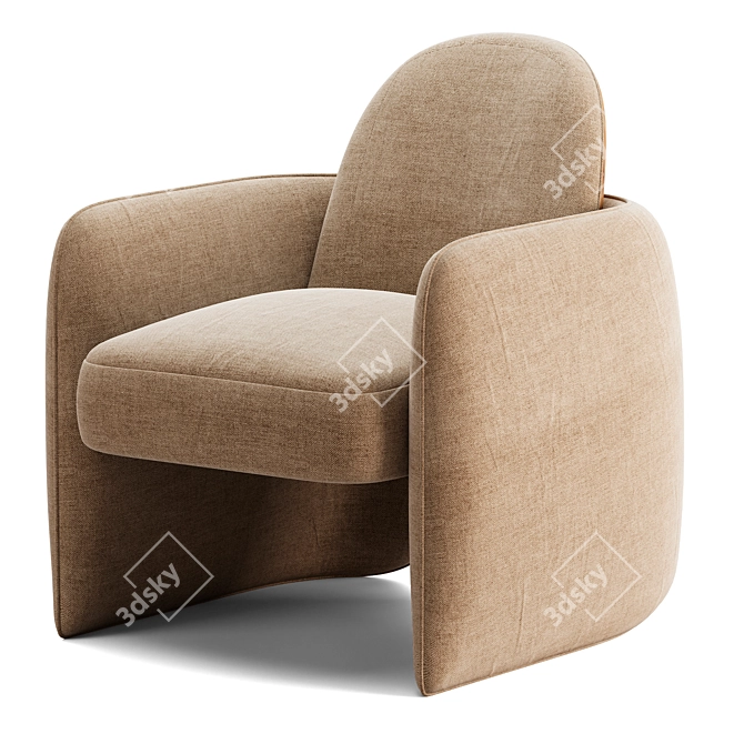 Elegant SADDLEBACK Chair Model 3D model image 5