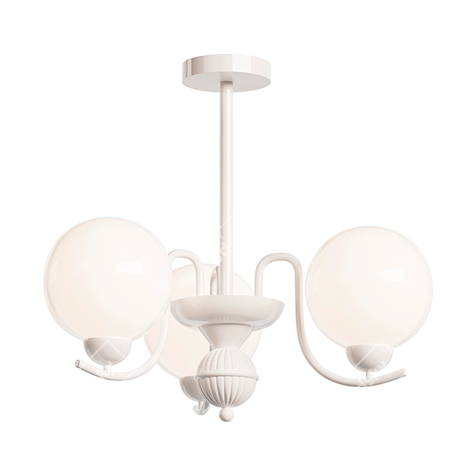 Elegant Vanilla Ball Chandelier 3D model image 1