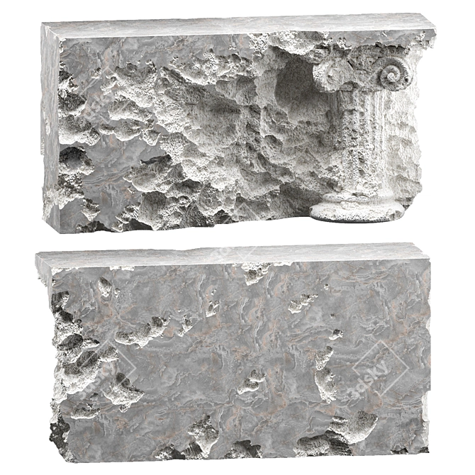Handcrafted Stone Island Table 3D model image 1