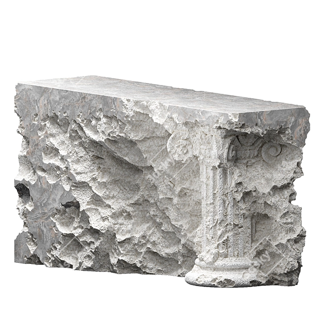 Handcrafted Stone Island Table 3D model image 2