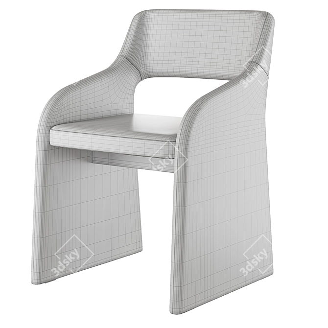 Birch Frame Upholstered Chair 3D model image 4
