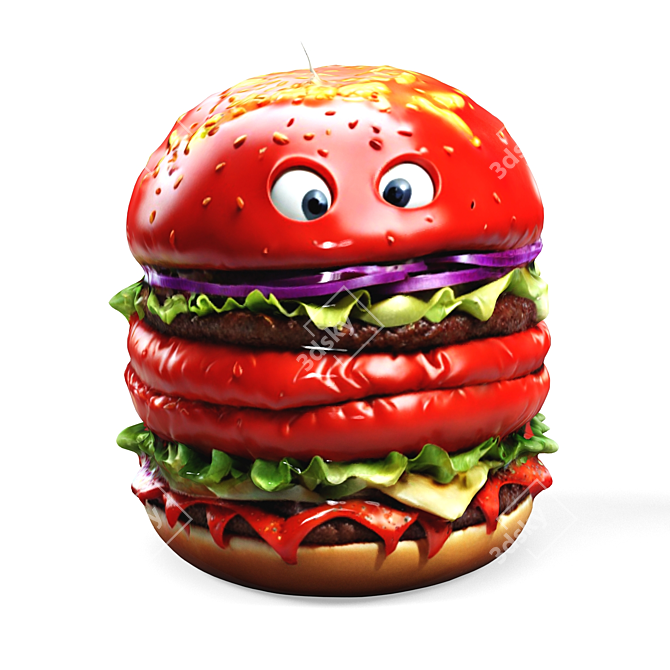 Monster Burger Figures 3D model image 4