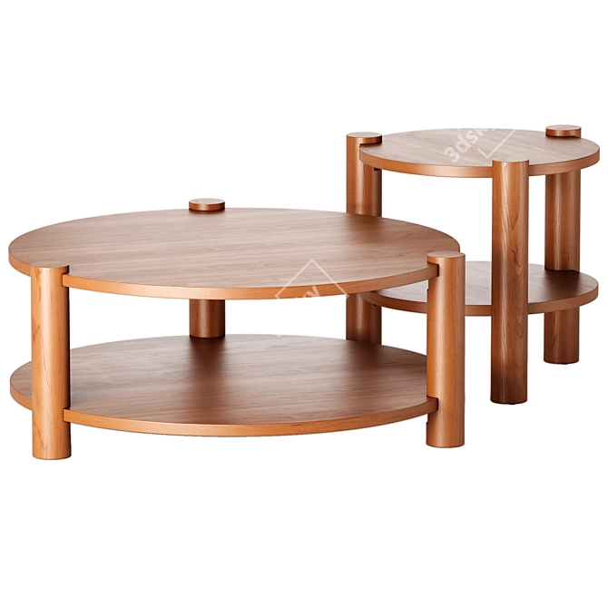 LUNDEN Modern Coffee Accent Tables 3D model image 1